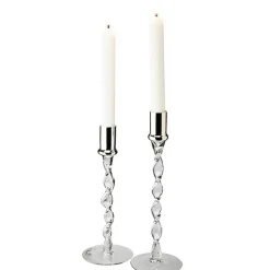 Twist candlestick 2pcs chromed top height 24cm