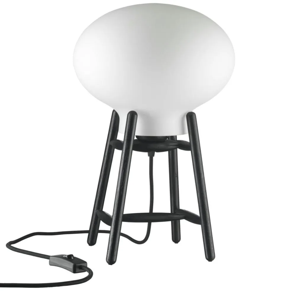 U4 Hiti Table Lamp, Black Oak/Opal White