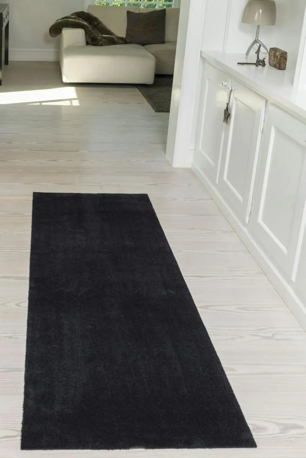 Unicolor Door Mat Black, 130x90 cm