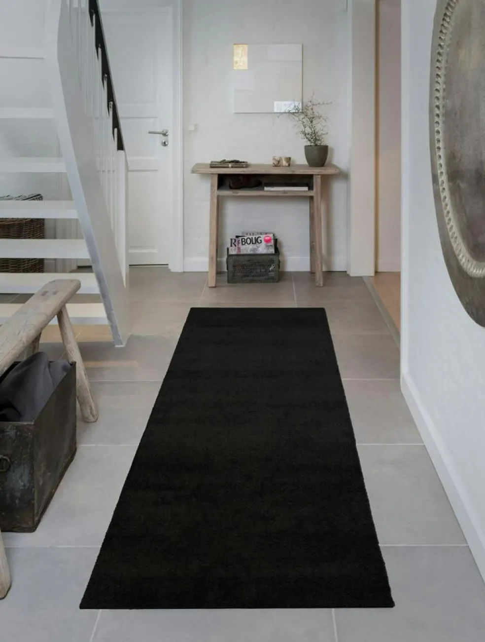 Unicolor Door Mat Black, 130x90 cm