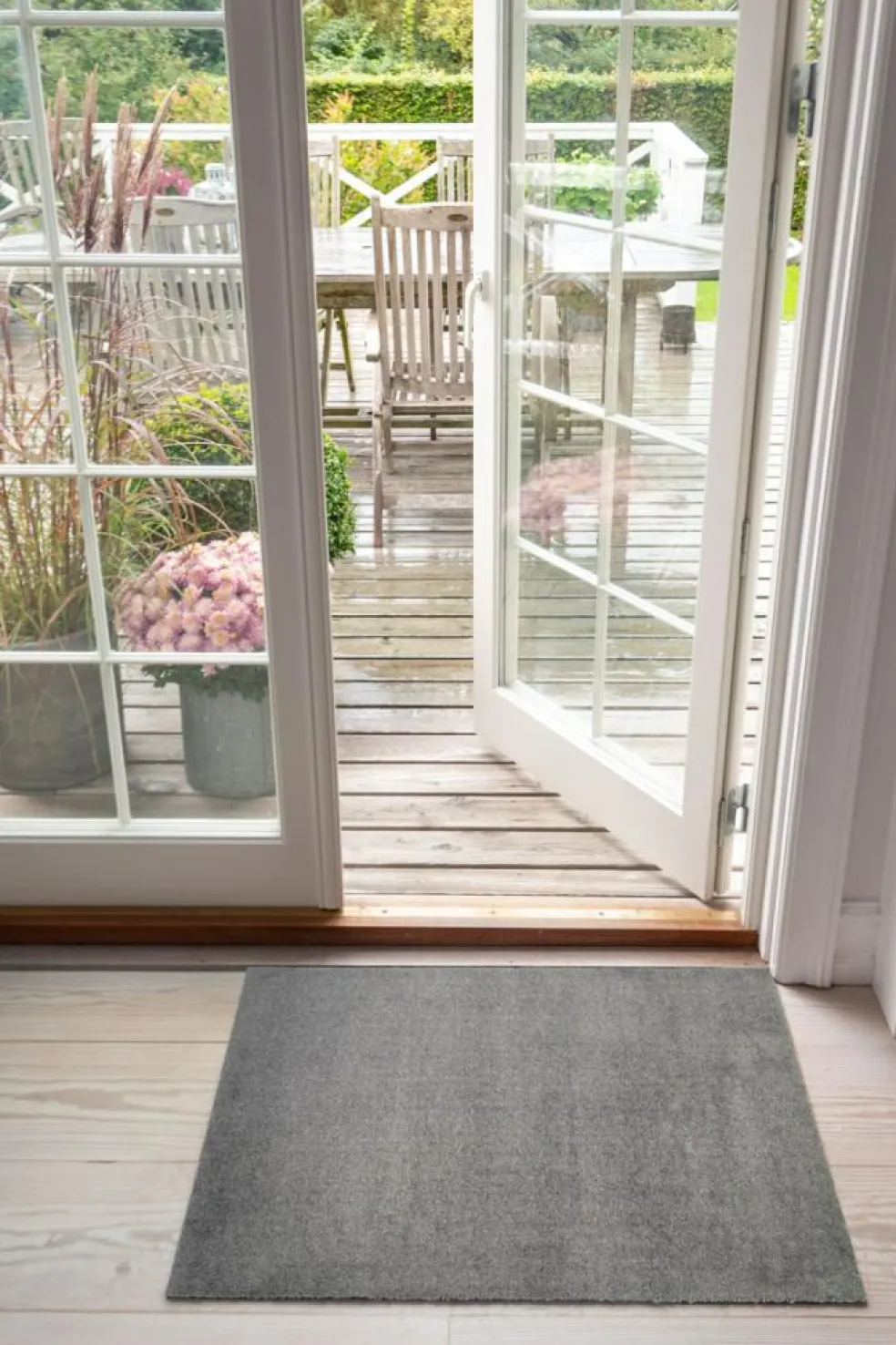 Unicolor Door Mat Steel Grey, 60x90 cm