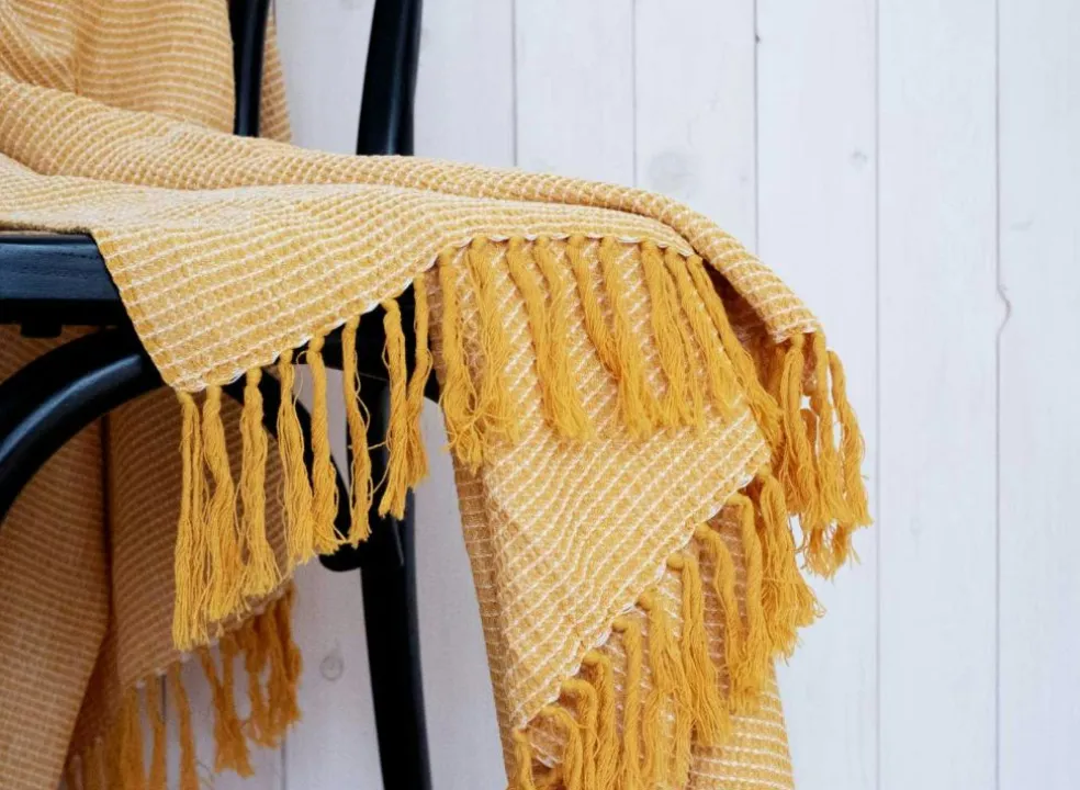 Valter Plaid 130x170 cm, Saffron / Creme