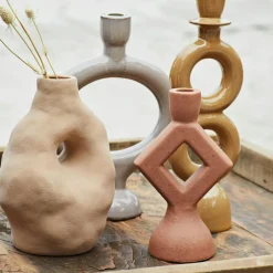 Vase Stoneware 16.5x12x22 cm, Brown