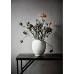 Vase White Glazed, 22 cm