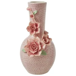 Vase With Flower Design, 25 cm