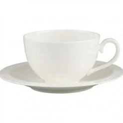 White Pearl Breakfast Cup With Saucer