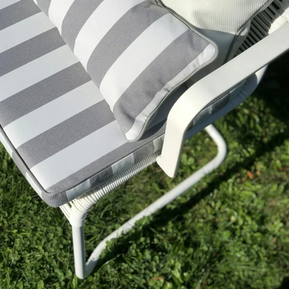Wide Stripe Cushion 45x45 cm, Grey