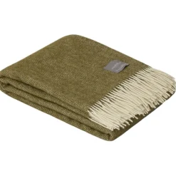 Wool Fishbone Blanket 130x170 cm, Light Grey/Off-white