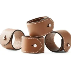Wyatt Napkin Rings Saddle 4-pack