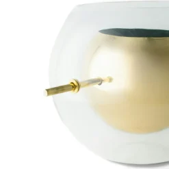 Alba Vase Mouth Blown Glass / Brass, Cylinder