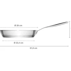 All Steel Pure Frying Pan, 28 cm