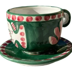 Amalfi Cappuccino Cup With Saucer, Green