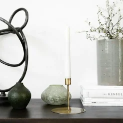 Anit Candle Stand 12 cm, Antique Brass