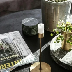 Anit Candle Stand 12 cm, Antique Brass