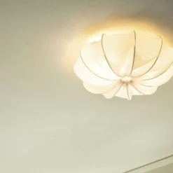 Anna 40 Flush Ceiling Light Linen, Natural