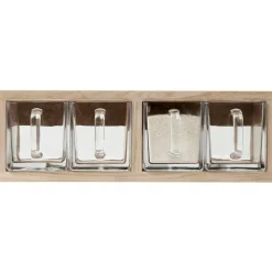 A-Organizer Shelf With 10 Glass Jugs, Oak