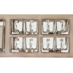 A-Organizer Shelf With 10 Glass Jugs, Oak