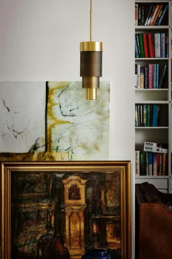 A-spire Pendant, Brass / Golden Smoke