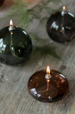 Aura Oil Lamp 6 cm, Brown