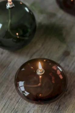 Aura Oil Lamp 6 cm, Brown