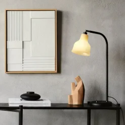 Avra Table Lamp, Brushed Steel / Creme