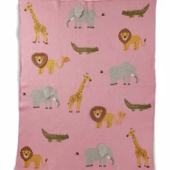 Baby Blanket Knitted With Animals & 3D Details, Chocolate