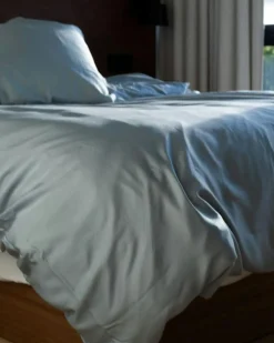Bamboo Bedding Set 150x210 + 50x60 cm, Light Blue