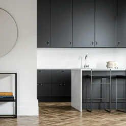 Bar Stool With Backrest 90 cm, Black / Rust Bouclé