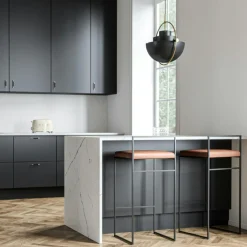 Bar Stool With Backrest 90 cm, Black / Rust Bouclé