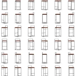 Bar Stool With Backrest 90 cm, Black / Rust Bouclé