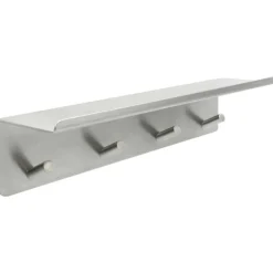 Base Hook Strip With Shelf, Brushed Stainless
