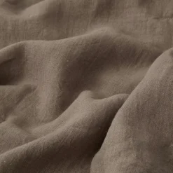 Bedspread Velvet / Linen 180x260 cm, Ash Brown