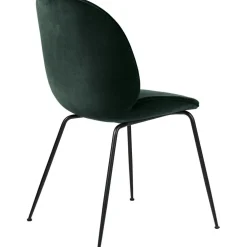 Beetle Chair Upholstered Black Base / Velvet, Rusty Red