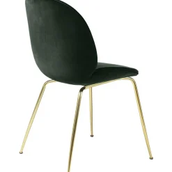 Beetle Chair Upholstered Brass Base/ Velvet, Rusty Red