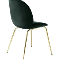 Beetle Chair Upholstered Brass Base/ Velvet, Rusty Red