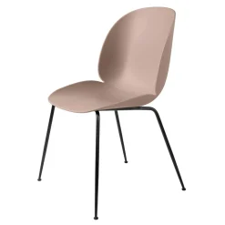 Beetle Dining Chair Un-upholstered, Conic Base Black, Black