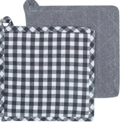 Bella Pot Holder 2-pack, Dark Grey / White