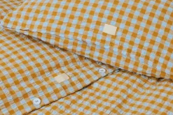 Bæk&Bølge Bed Set 220x220 + 50x60 cm, Sand / Light Blue