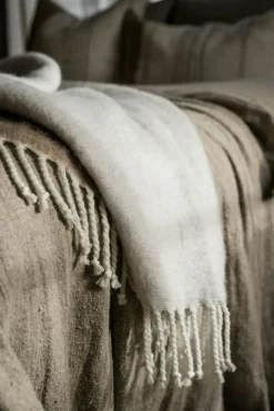 Blanket 130X170 cm, Beige/White