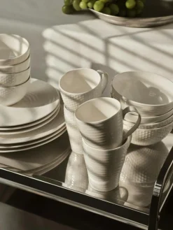 Blond Soup Bowl, White Dot