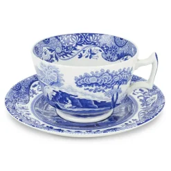 Blue Italian Breakfast Cup With Saucer, 28 cl