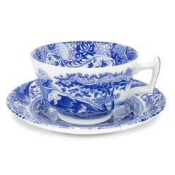 Blue Italian Tea Cup With Saucer, 20 cl