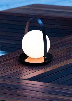 Bola Lantern Portable, Chrome / Tan / Opal