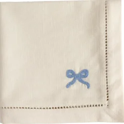Bow Cotton Napkin 45x45 cm, Blue