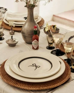 Bow Side Plate 22 cm, Black