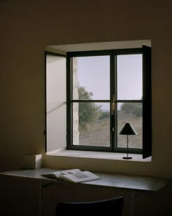 Brolly Table Lamp Portable, Linen