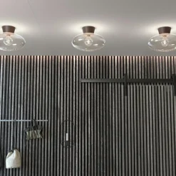 Bullo XL Flush Ceiling Light, Oxide / Opal