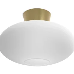 Bullo XL Flush Ceiling Light, Oxide / Opal
