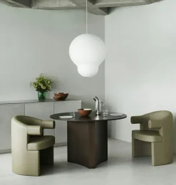 Burra Dining Chair, Ultra Leather Grey 41585