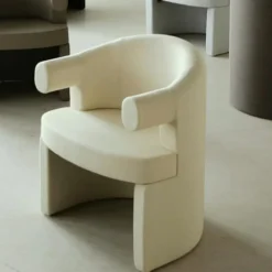 Burra Dining Chair, Ultra Leather Grey 41585